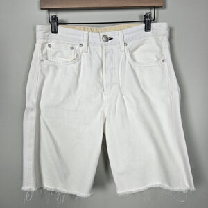 Rag & Bone Womens Maya High Rise Walking Shorts Size 27 White Cut Off Button Fly